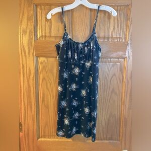 Vintage 90s Hollister Women's XS Floral Velvet Short Mini Slip Dress